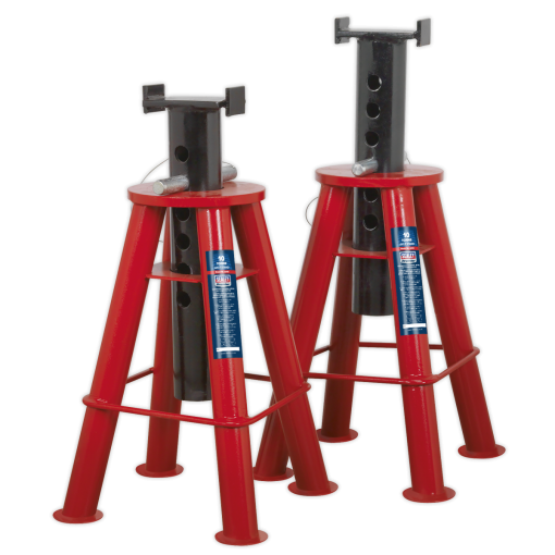 Axle Stands (Pair) 10tonne Capacity per Stand – Red