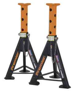 Axle Stands (Pair) 6tonne Capacity per Stand - Orange
