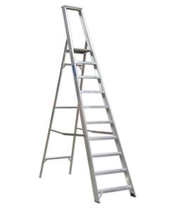 Aluminium Step Ladder 10-Tread Industrial BS 2037/1
