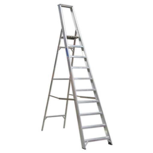 Aluminium Step Ladder 10-Tread Industrial BS 2037/1