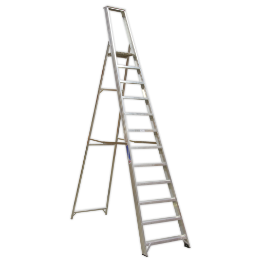 Aluminium Step Ladder 12-Tread Industrial BS 2037/1