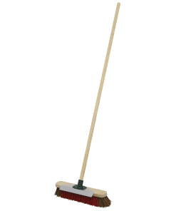 Heavy-Duty Stiff/Hard Bristle Broom with Scraper 16"(405mm)