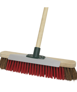 Heavy-Duty Stiff/Hard Bristle Broom with Scraper 16"(405mm)