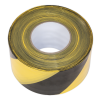 Hazard Warning Barrier Tape 80mm x 100m Black/Yellow Non-Adhesive