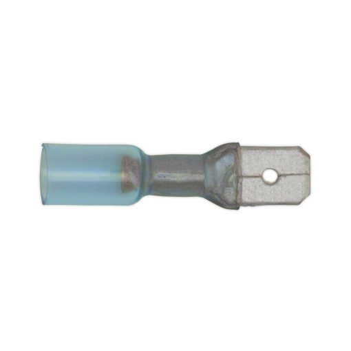 Heat Shrink Push-On Terminal 6.3mm Male Blue Pack of 25 Heat Shrink Push-On Terminal 6.3mm Male Blue Pack of 25