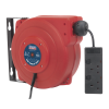 Cable Reel System Retractable 15m 2 x 230V Socket