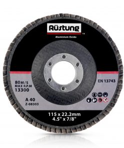 Flap Disc Aluminium Oxide | 40 Grit | 115mm | Rustung
