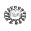 Twist Knot Wire Flat Brush Ø75mm with Ø6mm Shaft